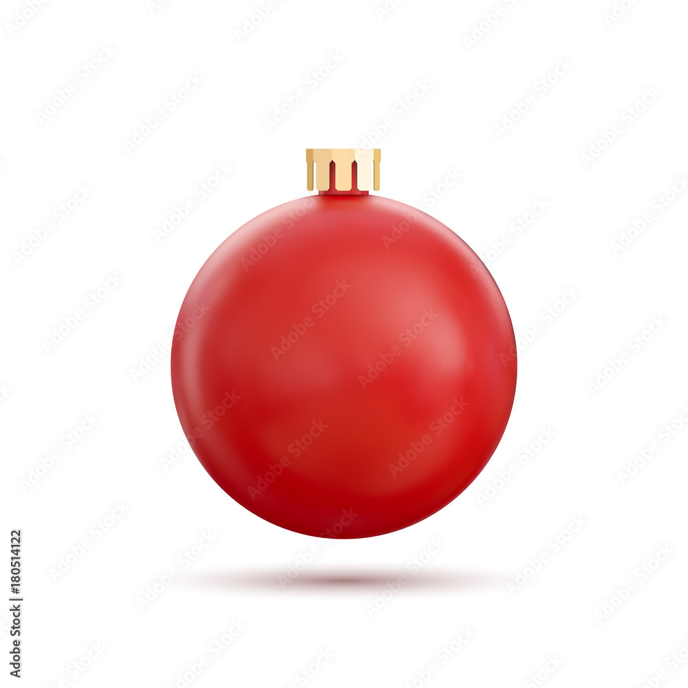 Red Christmas ball, isolated on white background. Vector illustration Red Christmas ball, isolated on white background. Vector illustration