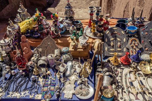 Traditional moroccan souvenirs in Kasbah Ait Ben Haddou, Morocco