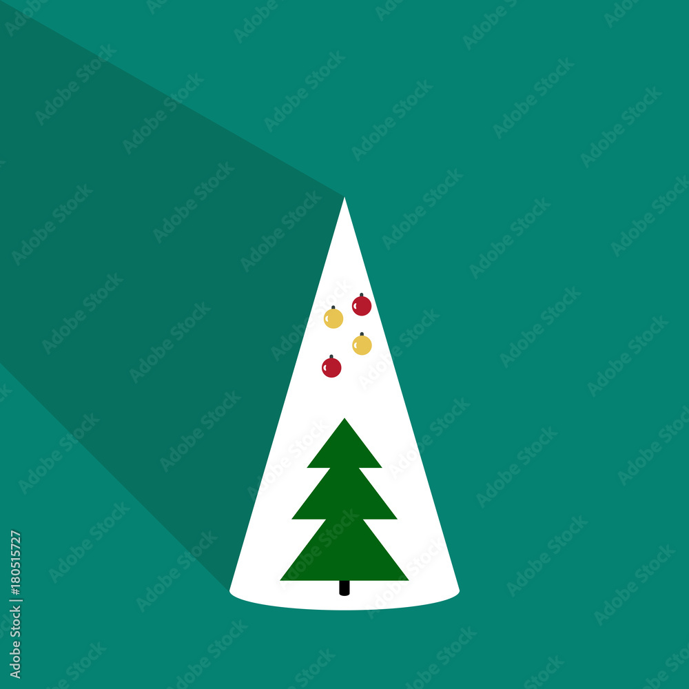 Obraz premium vector illustration of decorated Christmas tree with star