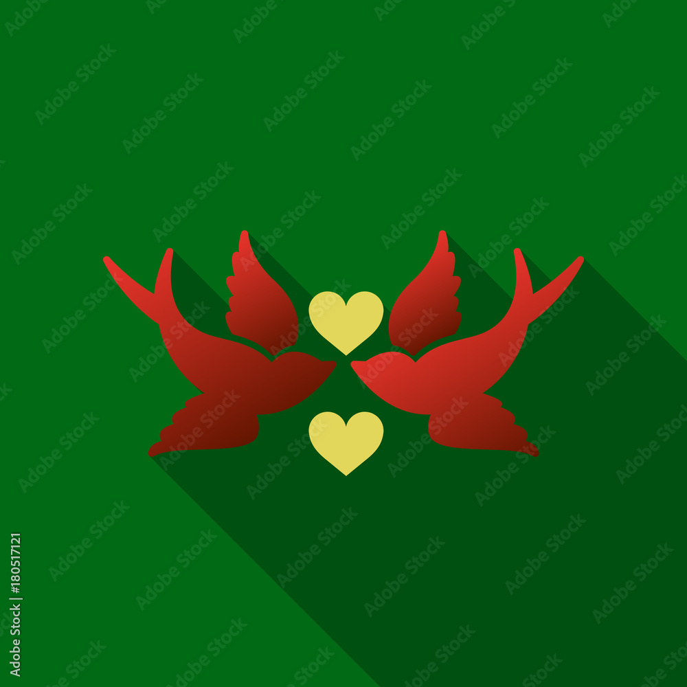 Obraz premium Cute birds wedding. The stylized vector image.
