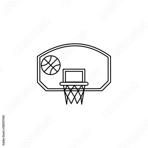 basketball hoop with ball icon photo