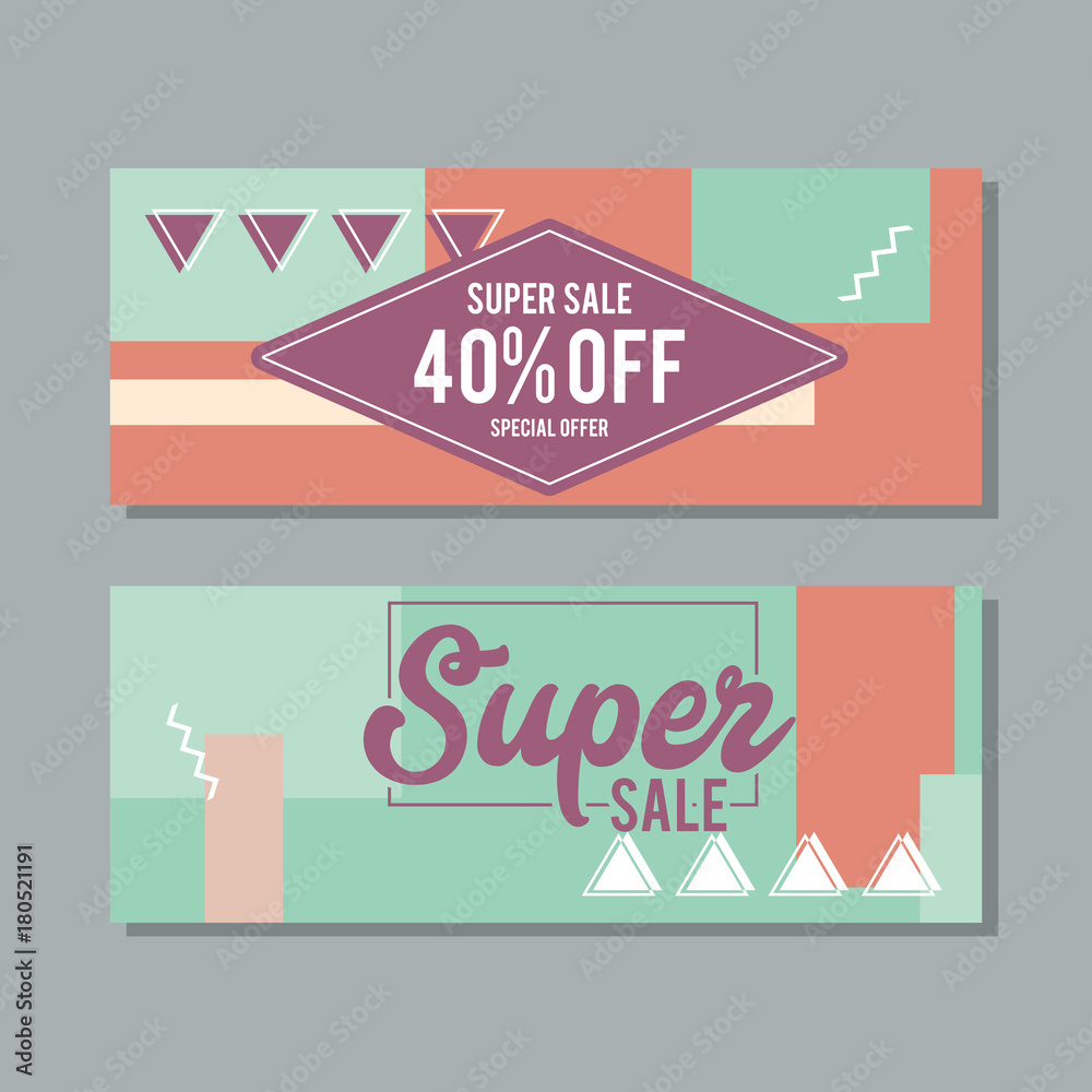 Big Sale modern banner in the Memphis style Big Sale modern banner in the Memphis style
