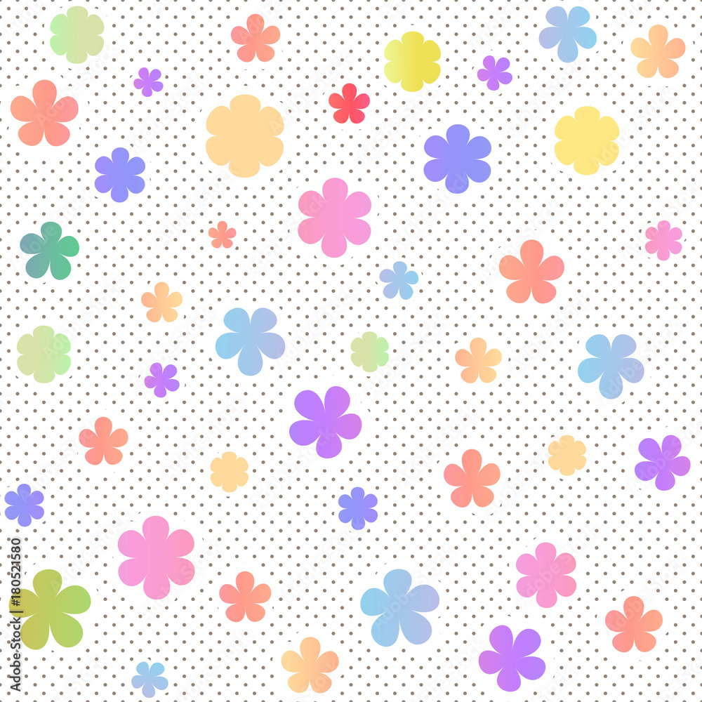 Pastel seamless texture with flowers and small dots Pastel seamless texture with flowers and small dots