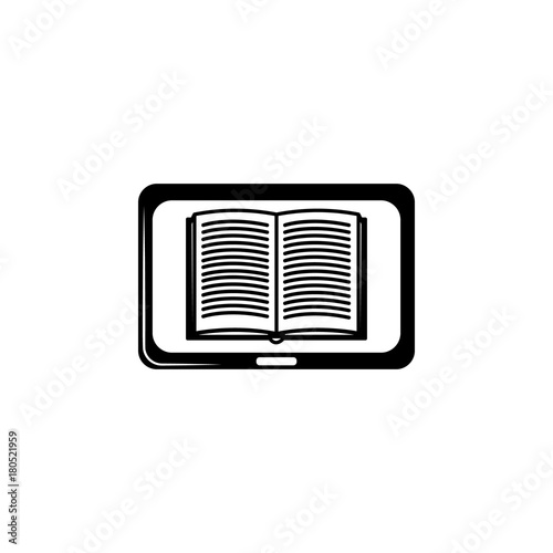 Reading books on PC tablet icon