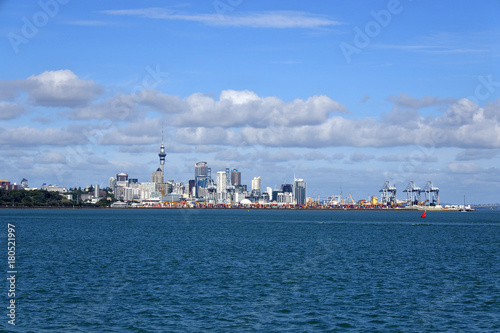 Auckland city center and Ports of Auckland skyline
