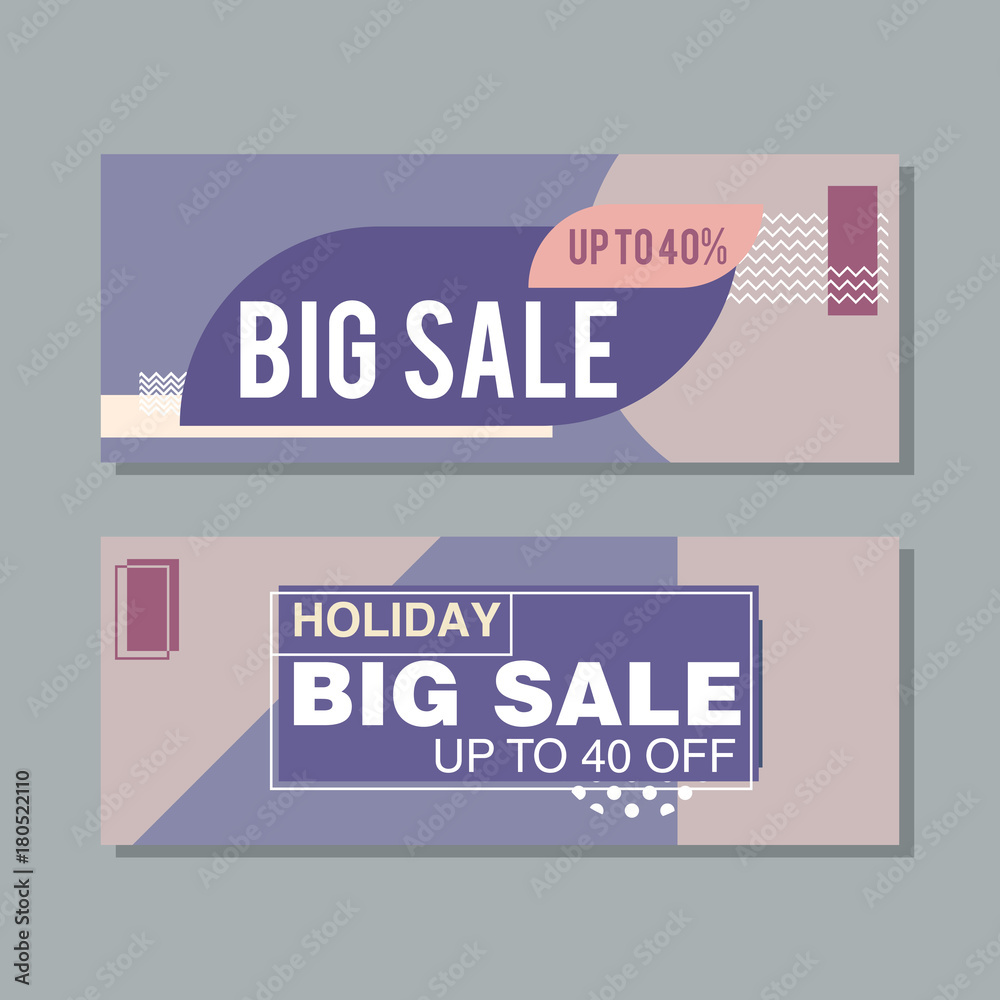 Obraz premium Big Sale modern banner in the Memphis style