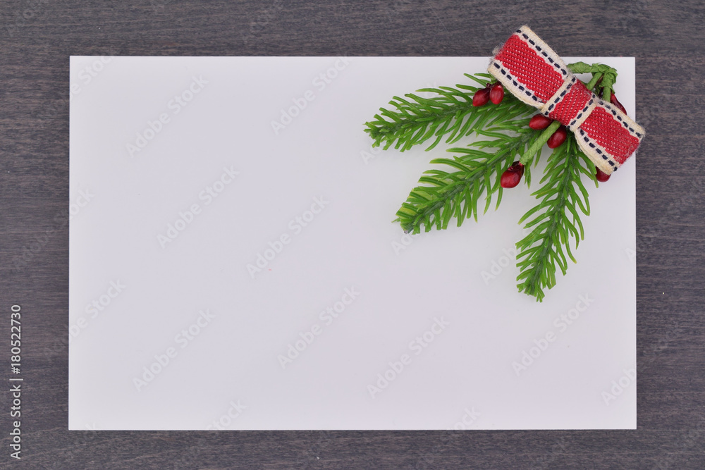 Fototapeta premium close up of a composition of Christmas decorations with copy space