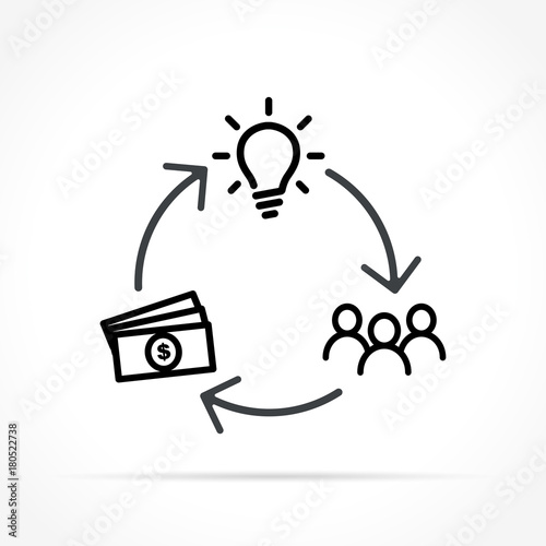 crowdfunding icon on white background