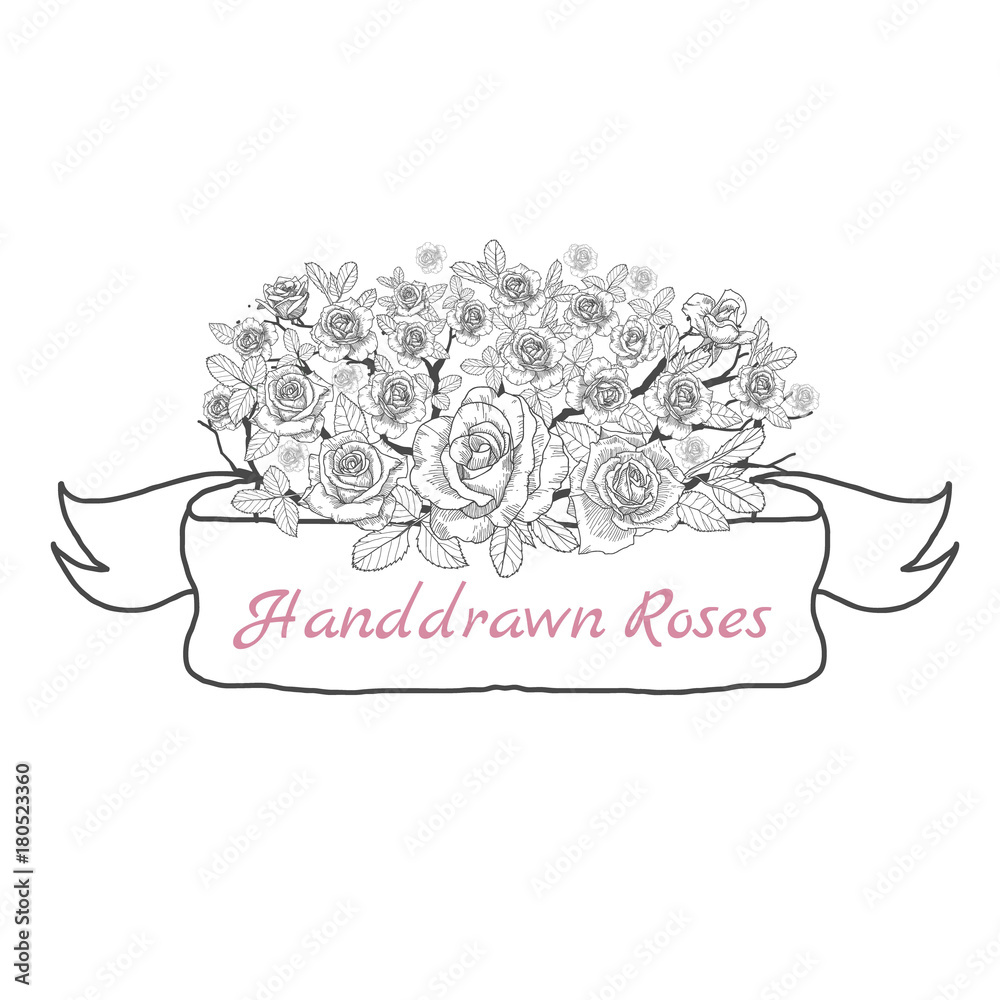 Drawings Of Roses With Ribbon