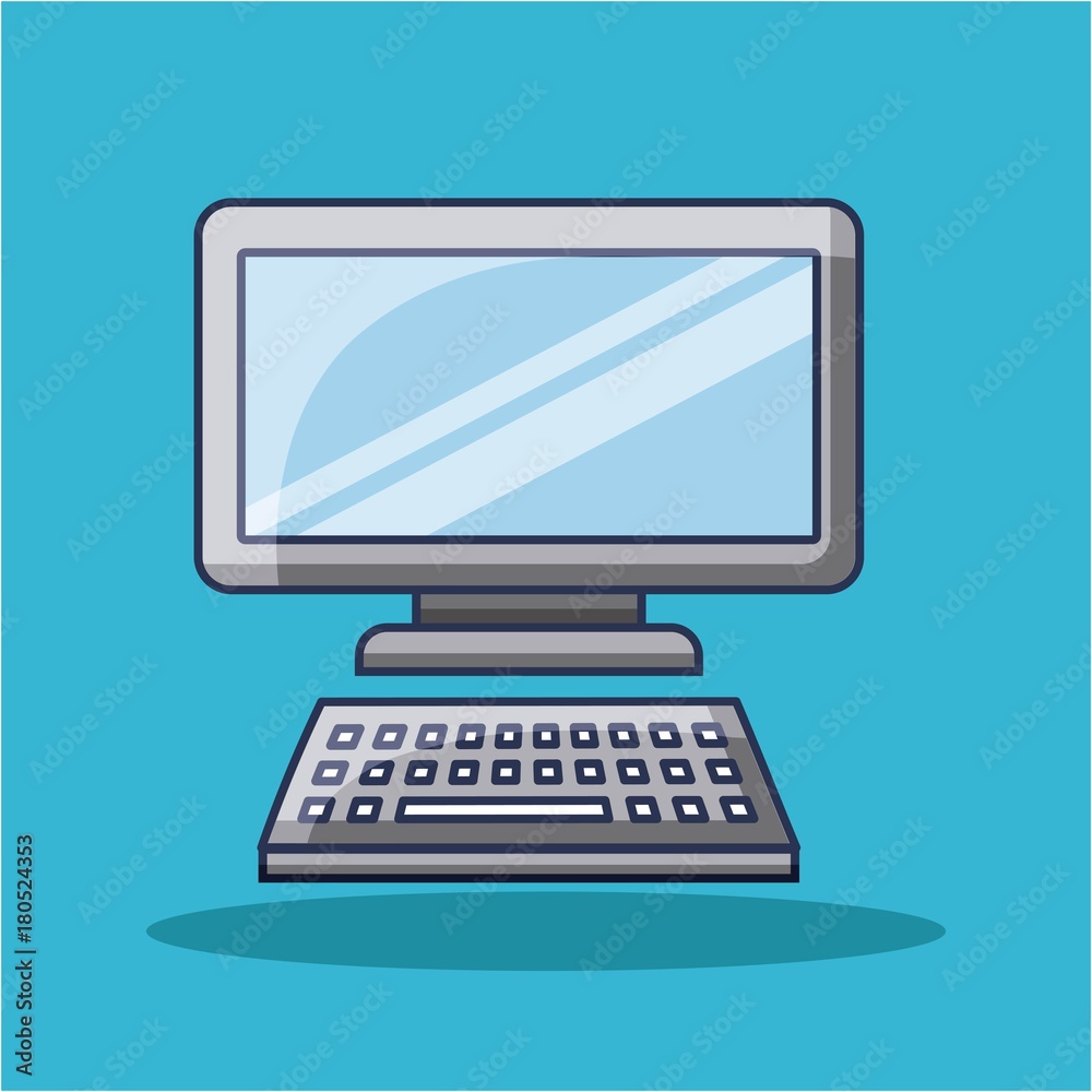 computer keyboard device technology monitor vector illustration computer keyboard device technology monitor vector illustration