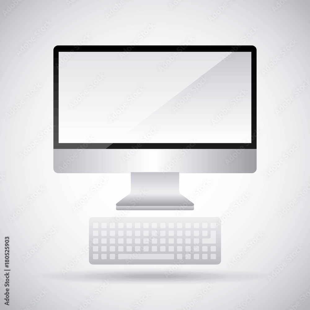 monitor computer keyboard device technology vector illustration monitor computer keyboard device technology vector illustration