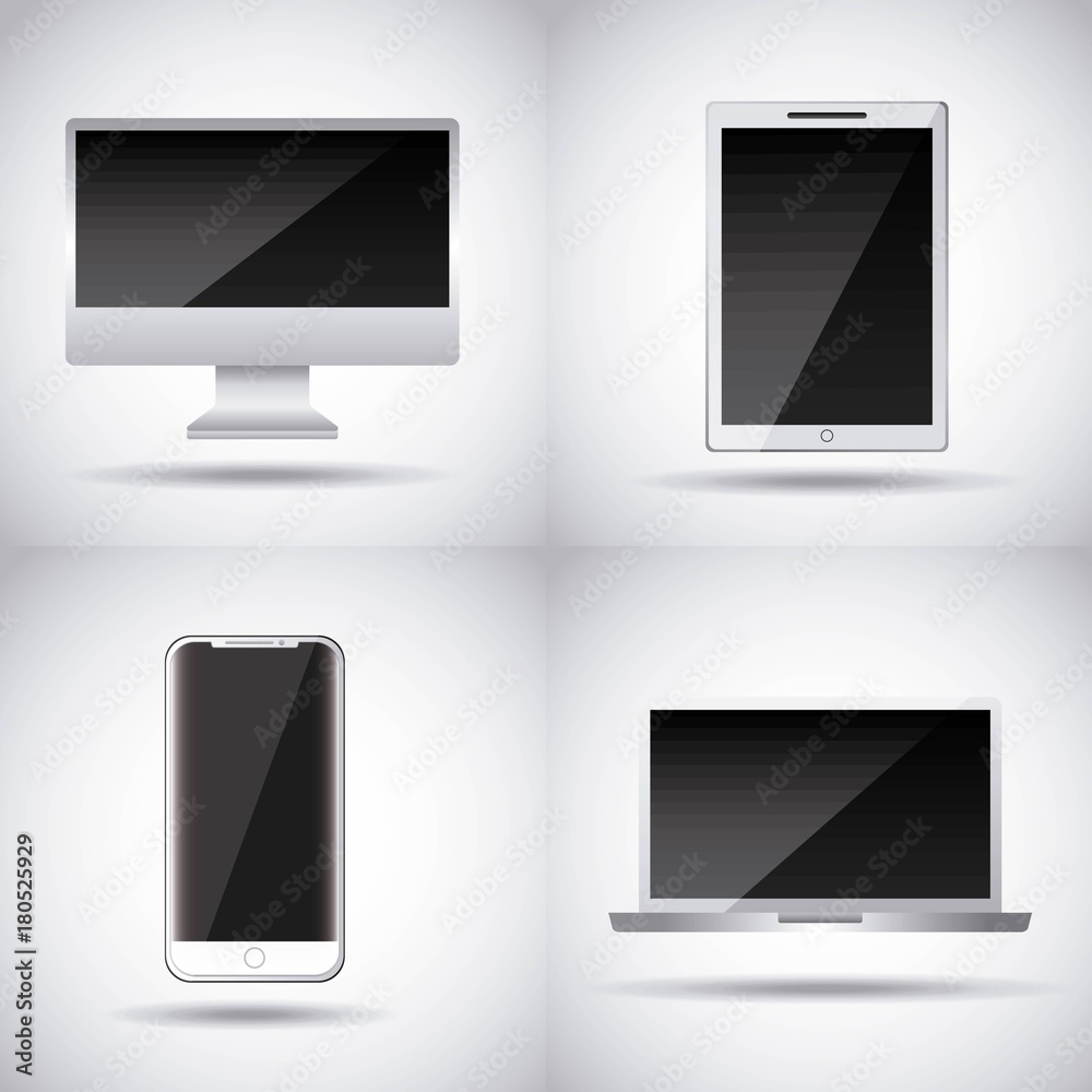 set of gadgets technologies digital responsive electronic vector illustration set of gadgets technologies digital responsive electronic vector illustration
