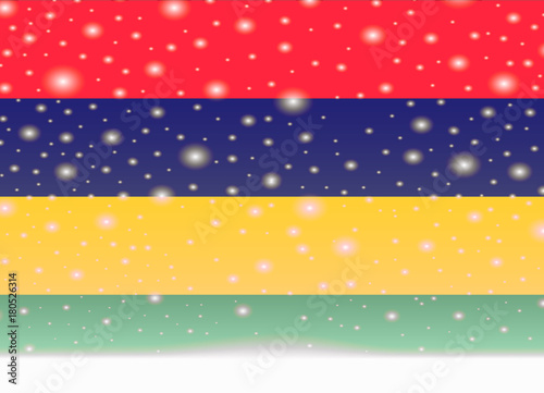 mauritius flag on christmas background