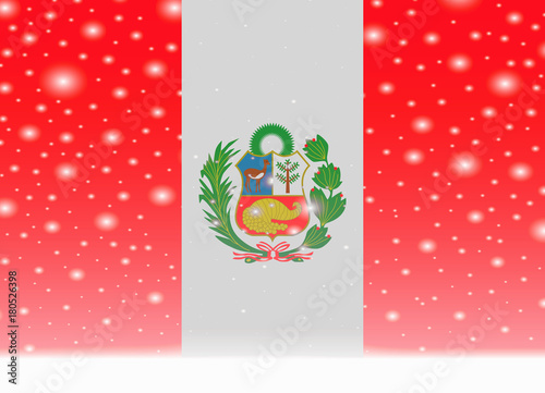 peru flag on christmas background