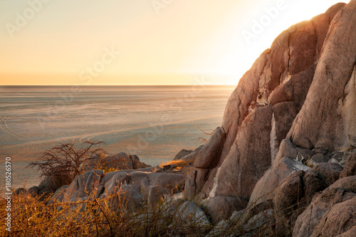 Landscape image of Kubu island, Botswana photo