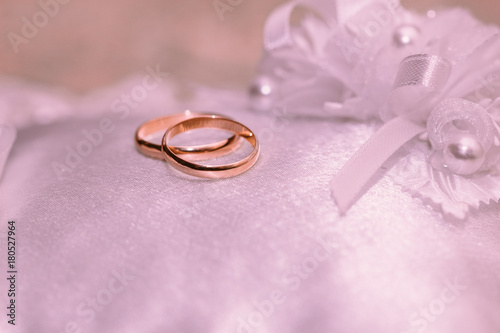 Beautiful wedding rings close-up
