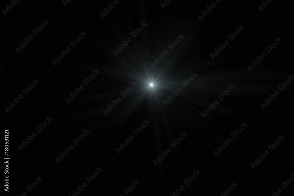digital lens flare,sun burst on black background.