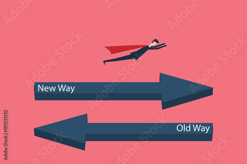 Minimalist stile. vector business finance. change management concept with  icon of businessman, Symbol leadership, strategy, mission, objectives.
