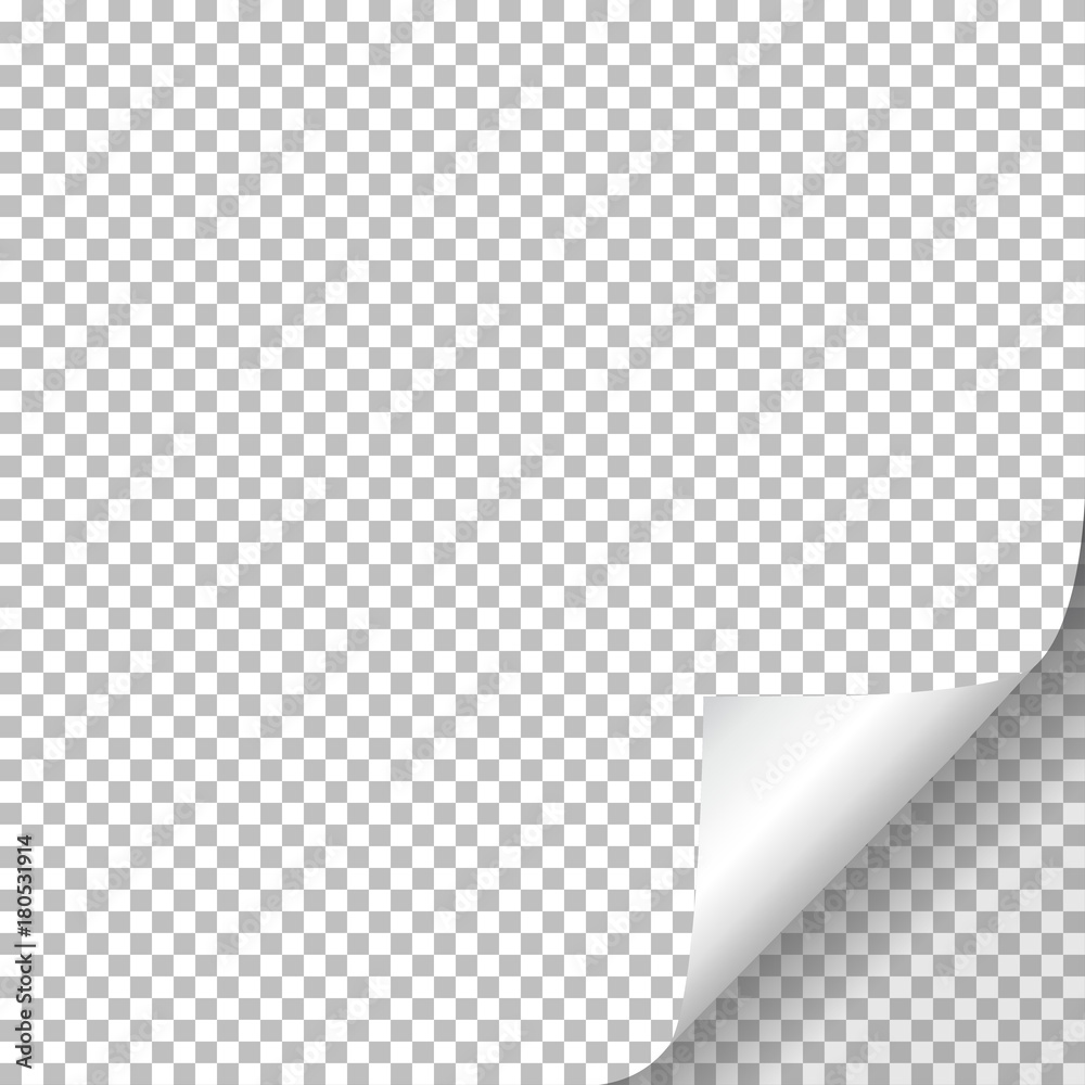 Page curl with shadow on blank sheet of paper. Page curl with shadow on blank sheet of paper.