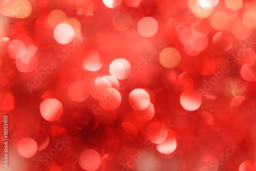 Abstract red bokeh. Christmas background texture