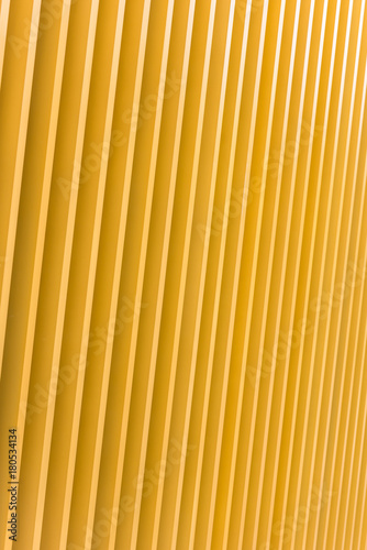 Detail of yellow metal building facade