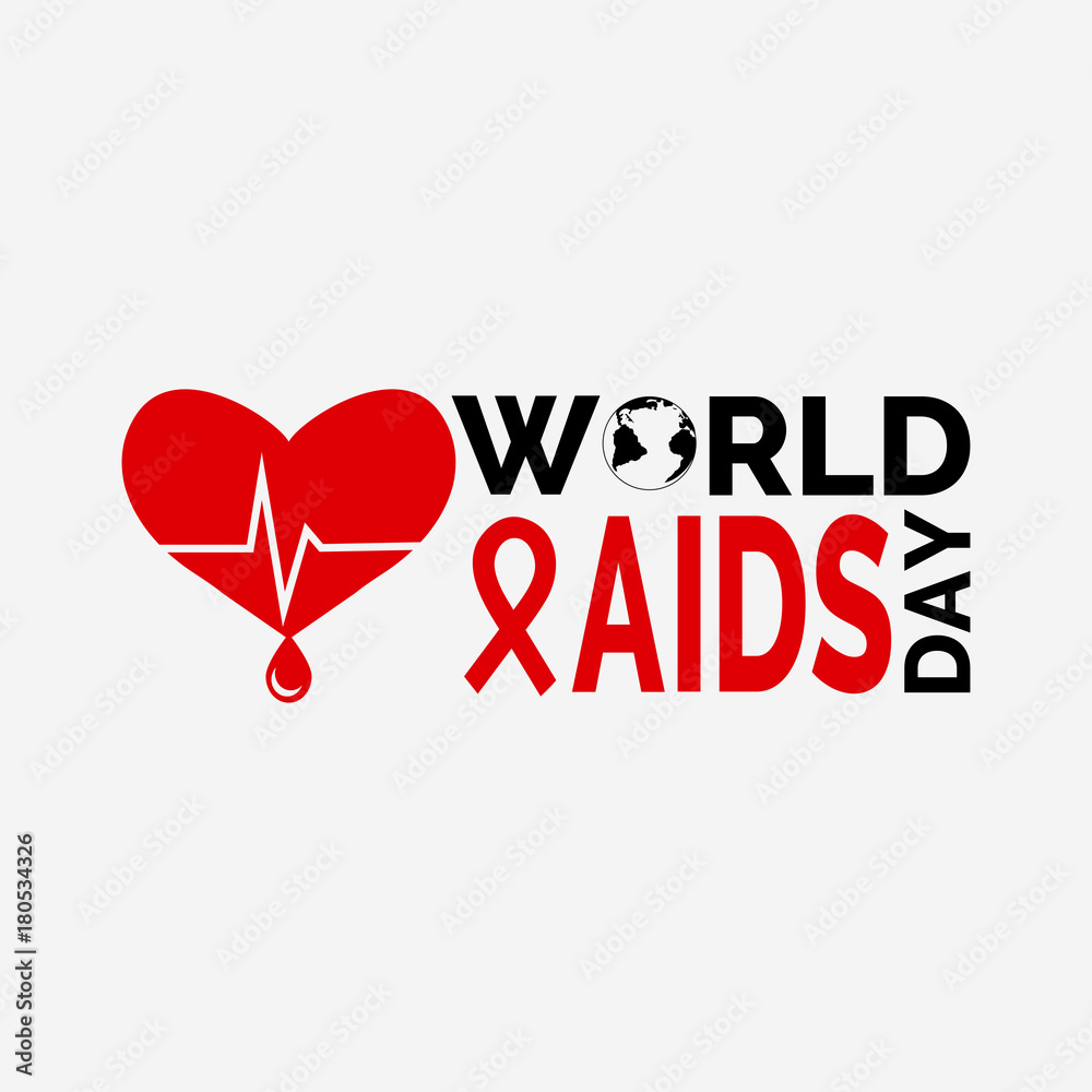 World aids day heart blood poster concept eps 10