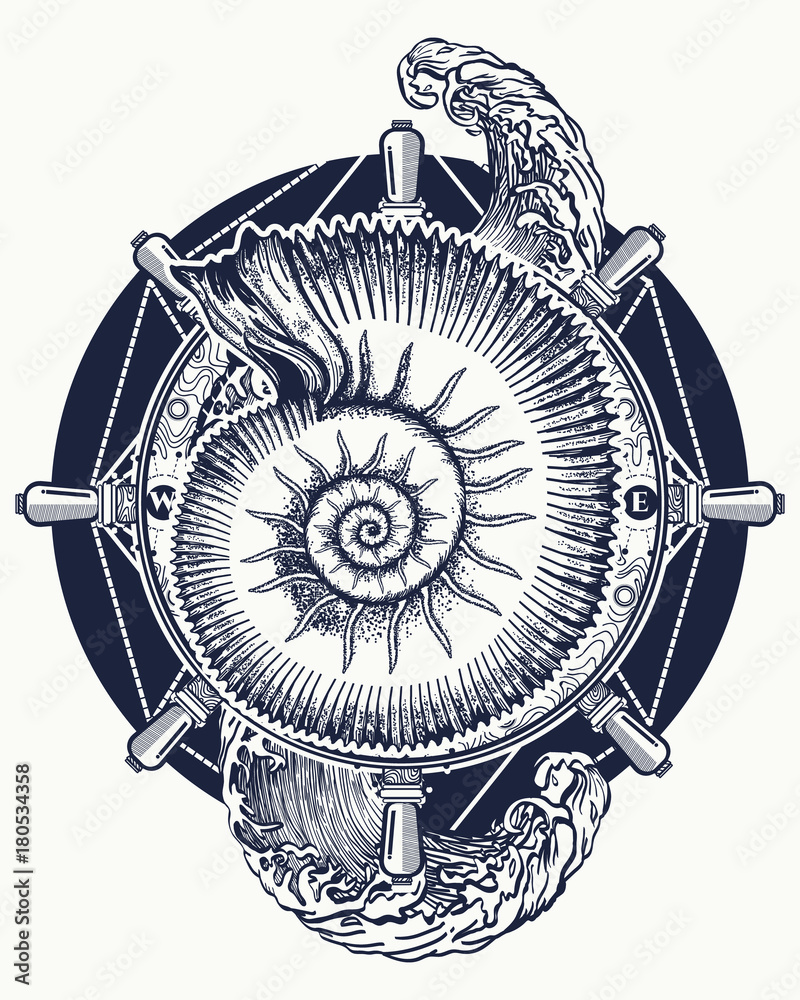 Ammonite Tattoo Designs