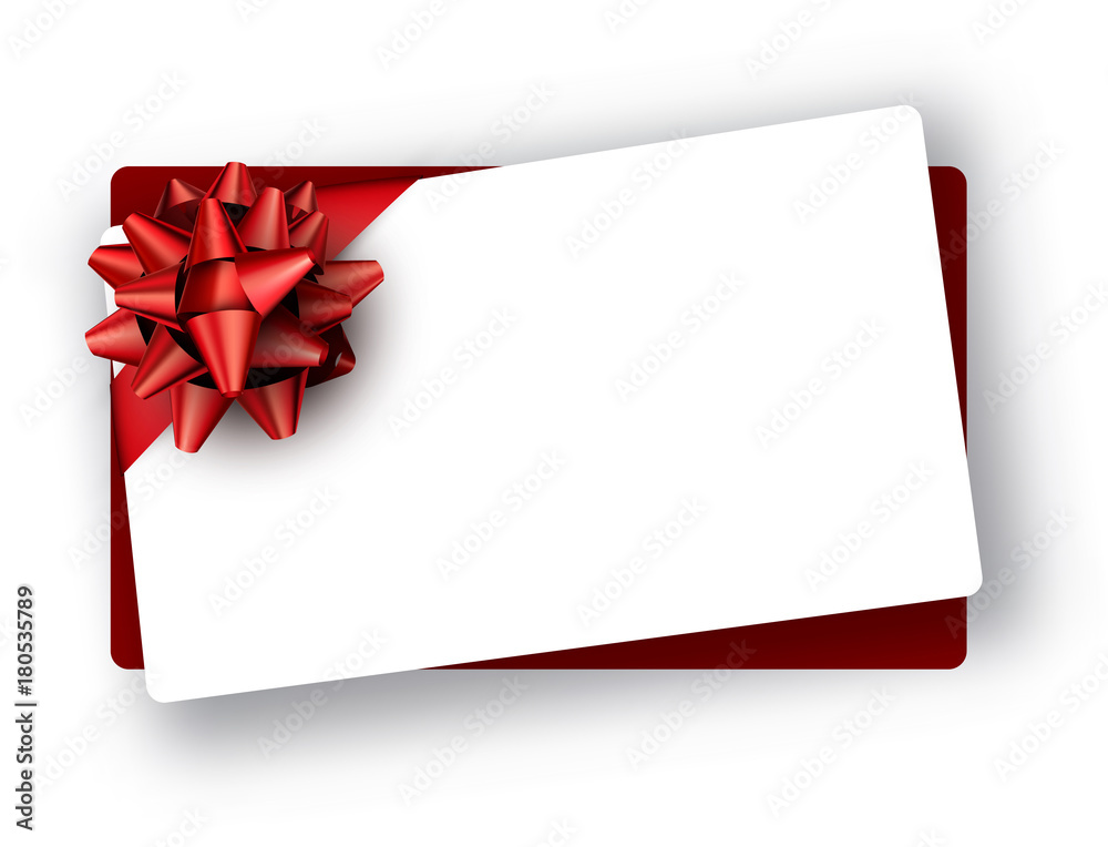 White holiday background with red bow. White holiday background with red bow.