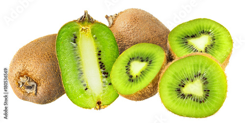 Kiwifruits isolated on white background