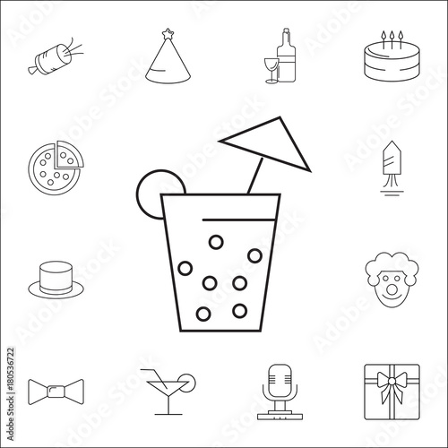 Coctail icon. Set of party icons. Signs, outline symbols collection, simple thin line icons for websites, web design, mobile app, info graphics