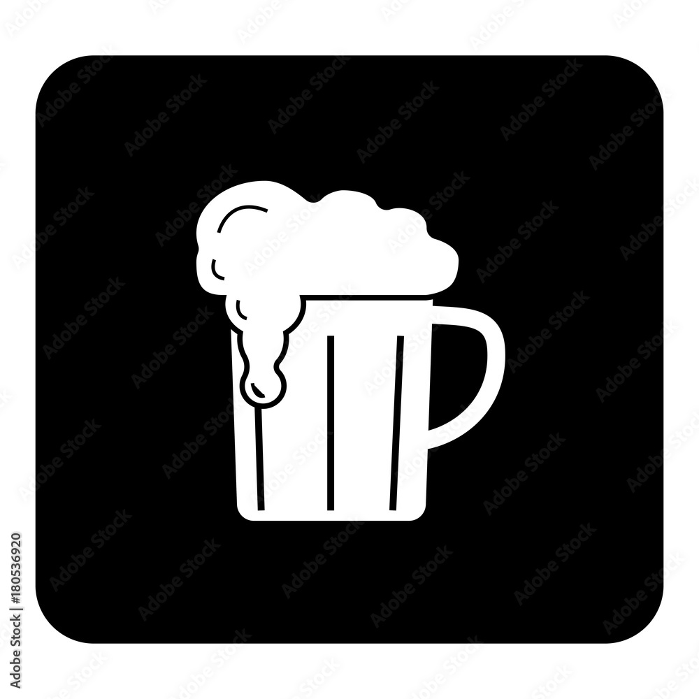 Vector icon of beer mug. Vector white illustration on black background Vector icon of beer mug. Vector white illustration on black background