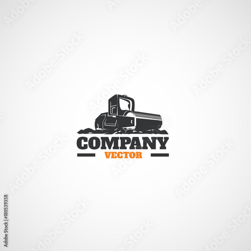 Foto Vector asphalt compactor.