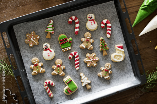 Christmas cookies decorated with icing
