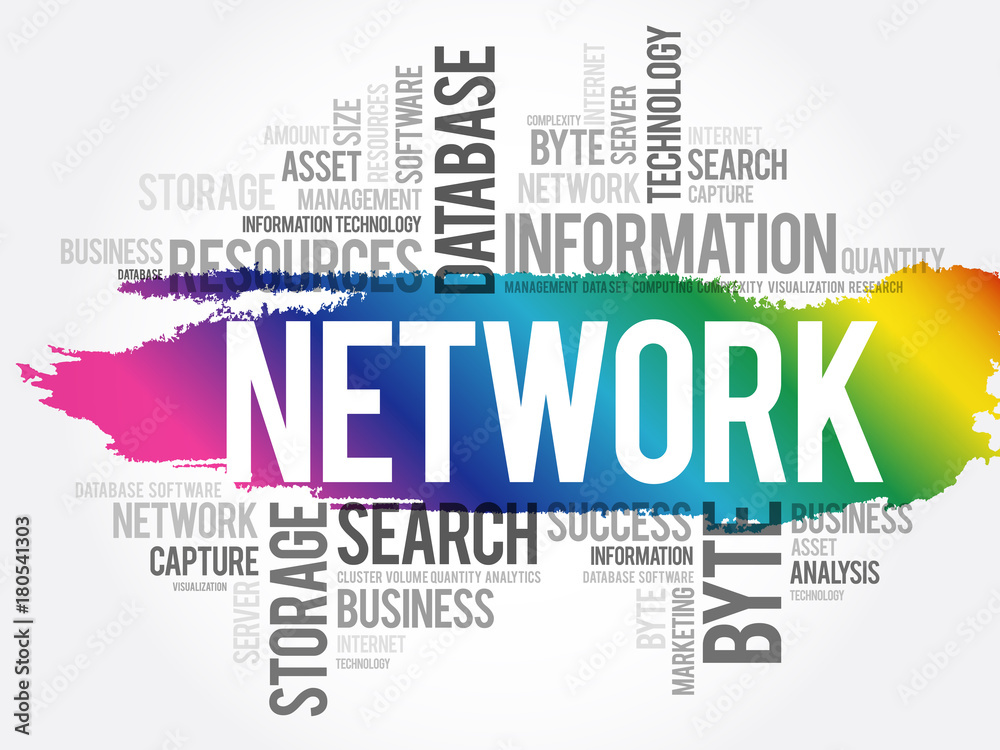Fototapeta premium Network word cloud, technology business concept background