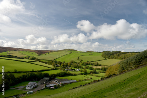 Farmland in Doone Valley, Exmoor, North Devon photo