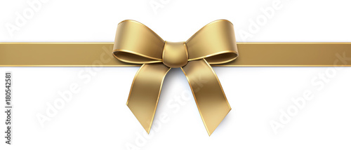 Tableau sur toile Golden silk ribbon with gold border - horizontal