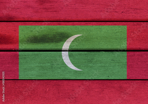 Wooden Maldives flag