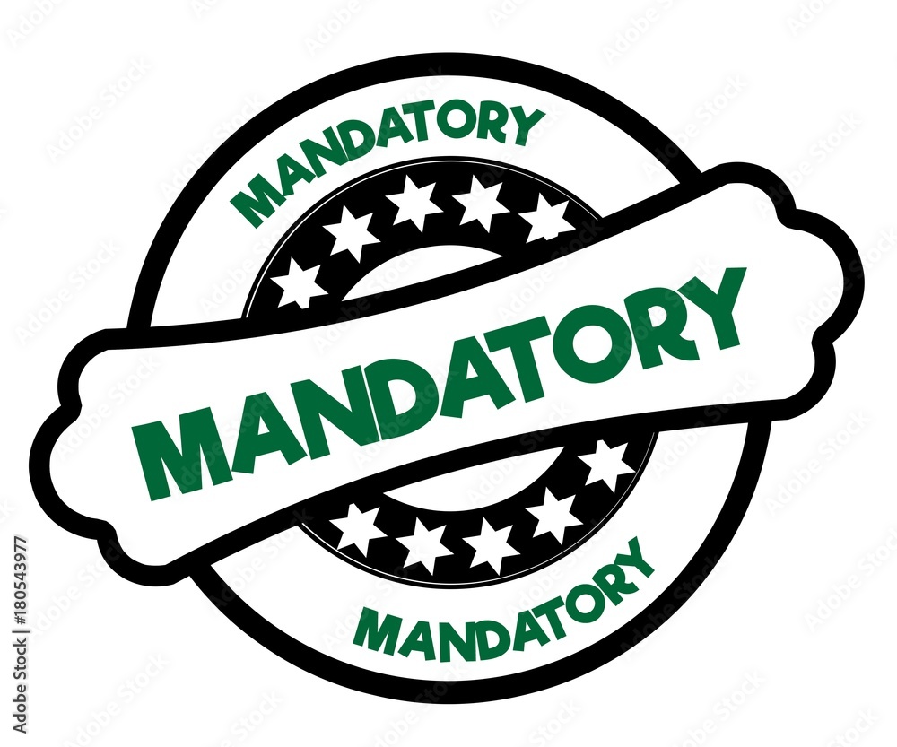 Obraz premium Black and green MANDATORY stamp.
