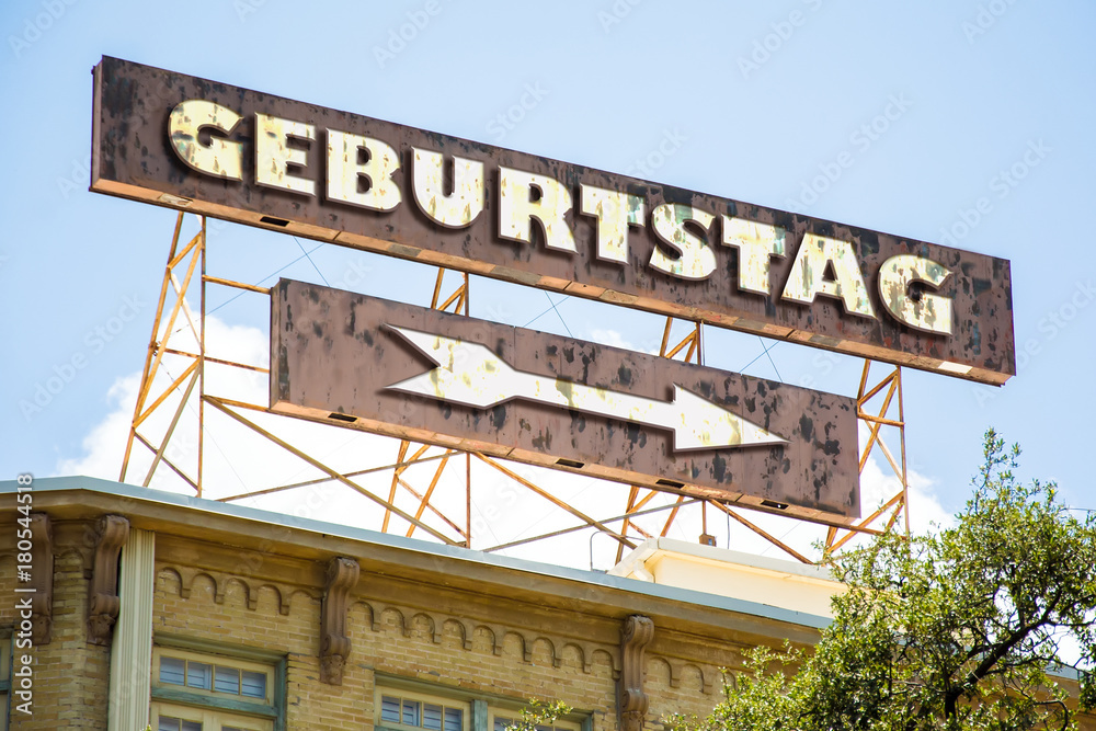 Obraz premium Schild 295 - Geburtstag