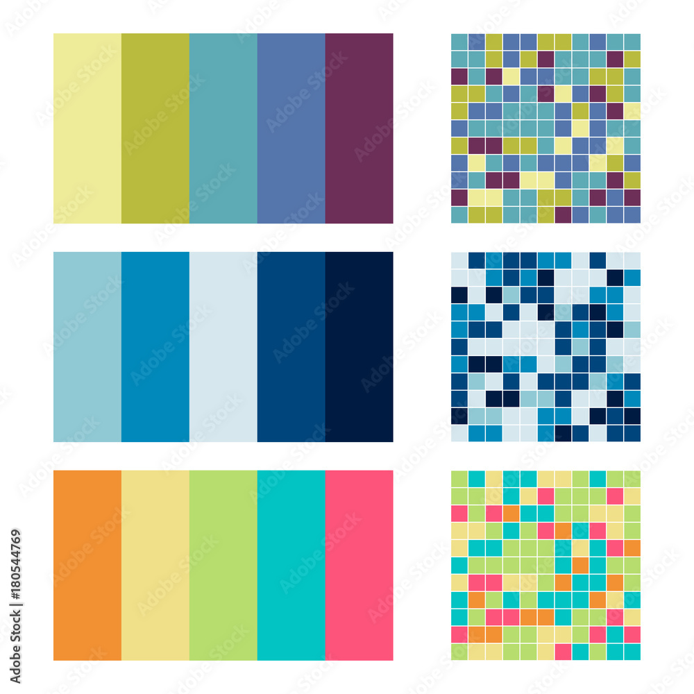  color palette set background. Harmony color combos spectrum