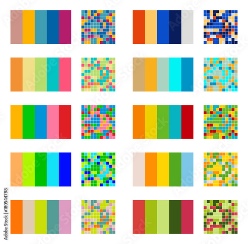  color palette set background. Harmony color combos spectrum