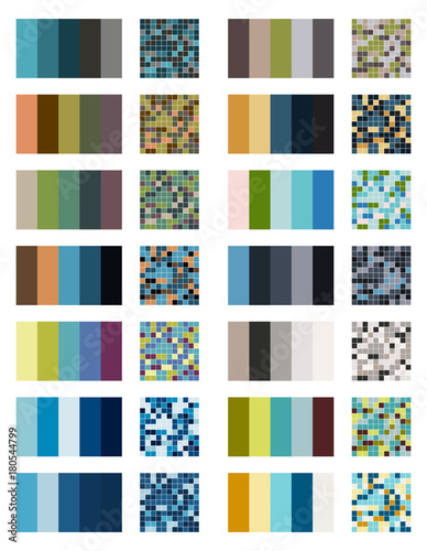  color palette set background. Harmony color combos spectrum
