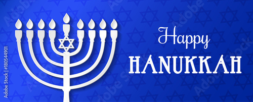 Happy Hanukkah - card with greetings. Vector.