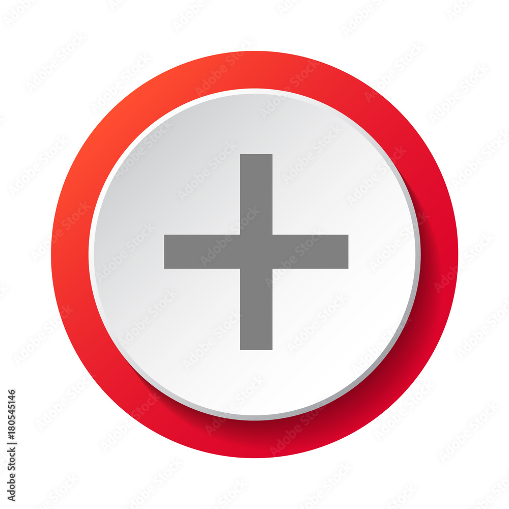Icon of plus - math symbol. Vector. Icon of plus - math symbol. Vector.