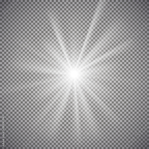 Light effect on transparent background. Graphic concept for your design