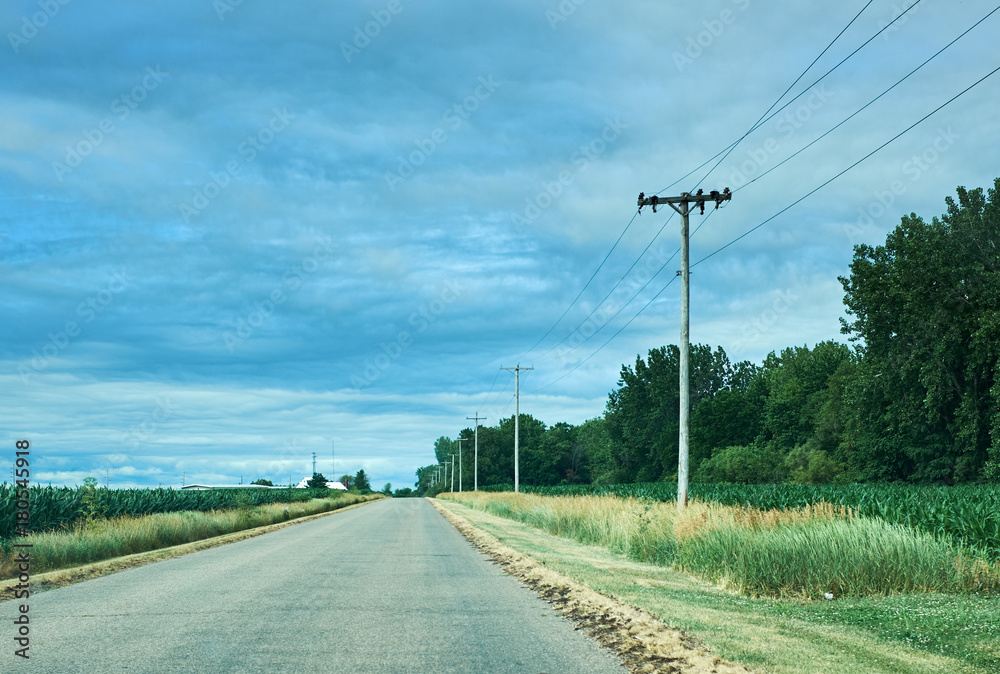 Country road on Route 66 in Illinois. Country road on Route 66 in Illinois.