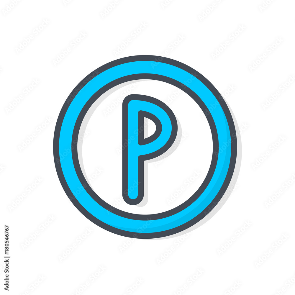 Hotel service colored icon parking sign Hotel service colored icon parking sign