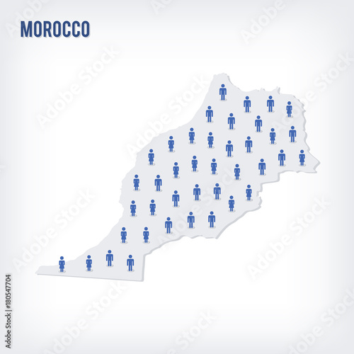 Vector people map of Morocco. The concept of population. photo