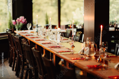 Table setting at a wedding