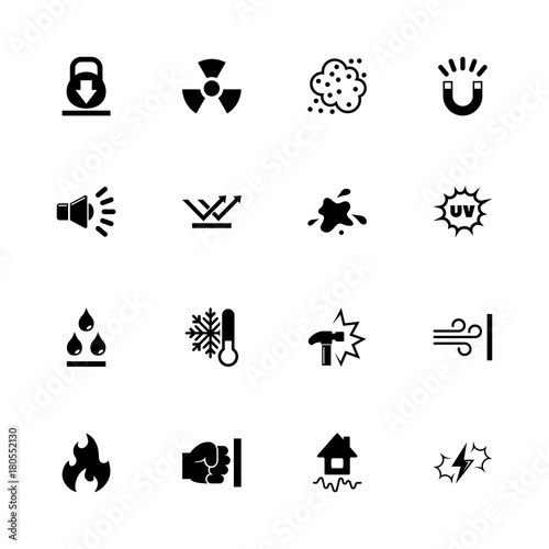 Influence icons - Expand to any size - Change to any colour. Flat Vector Icons - Black Illustration on White Background.